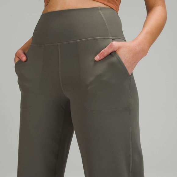 Lululemon Align Wide Leg Crop 23" Grey Sage Size 2 - Picture 3 of 10